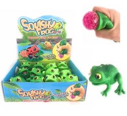 GRENOUILLE SQUISHY AVEC BILLES ROUGES DANS LA BOUCHE ASST